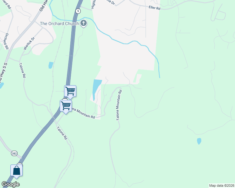 map of restaurants, bars, coffee shops, grocery stores, and more near 624 Talona Mountain Road in Ellijay