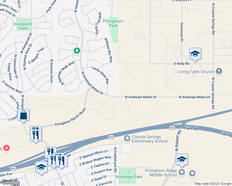 map of restaurants, bars, coffee shops, grocery stores, and more near 7057 Lucky Shoe Way in Prescott Valley