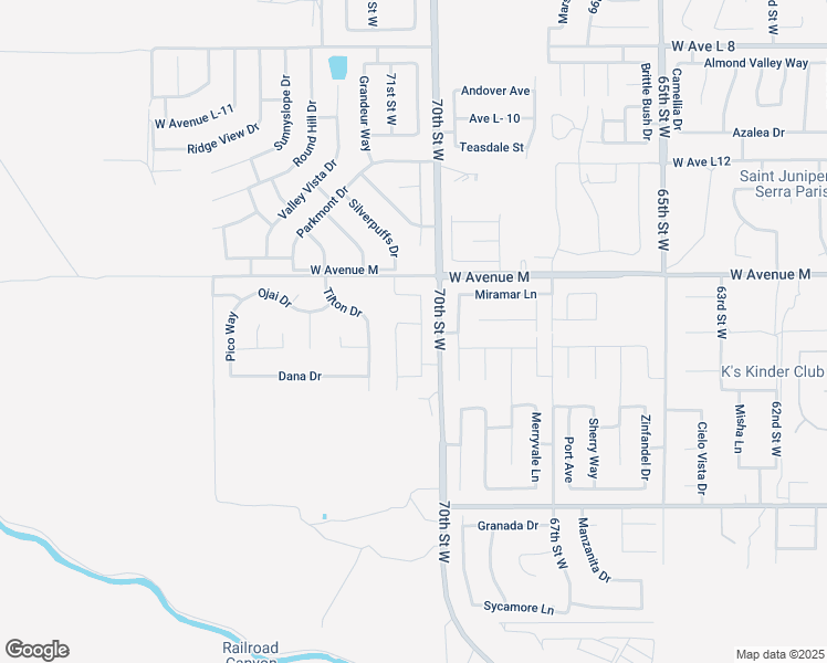 map of restaurants, bars, coffee shops, grocery stores, and more near 41852 Sonoma Road in Palmdale