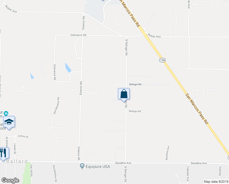 map of restaurants, bars, coffee shops, grocery stores, and more near 2065 North Refugio Road in Santa Ynez