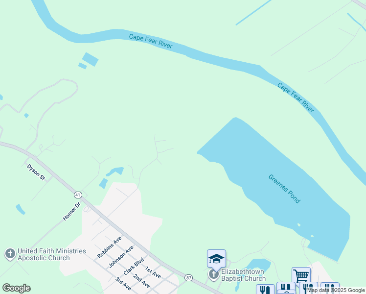 map of restaurants, bars, coffee shops, grocery stores, and more near 2508 Deer Walk Lane in Elizabethtown