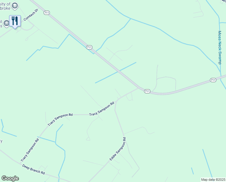 map of restaurants, bars, coffee shops, grocery stores, and more near 81 Pot Hole Road in Lumberton