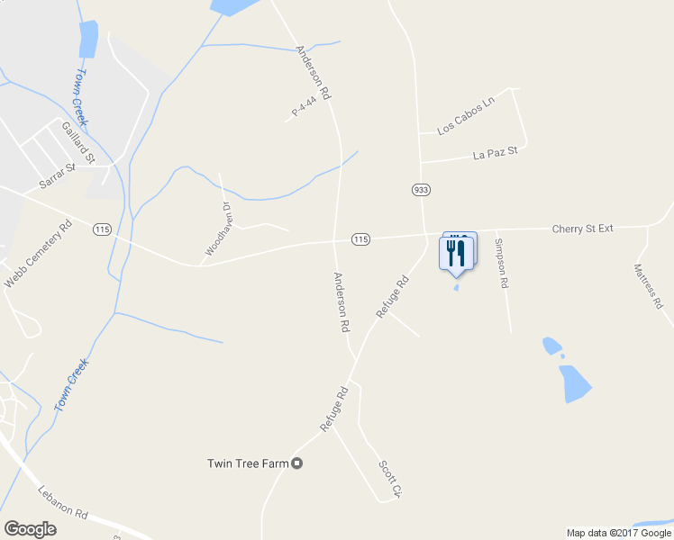 map of restaurants, bars, coffee shops, grocery stores, and more near 616 Anderson Road in Pendleton