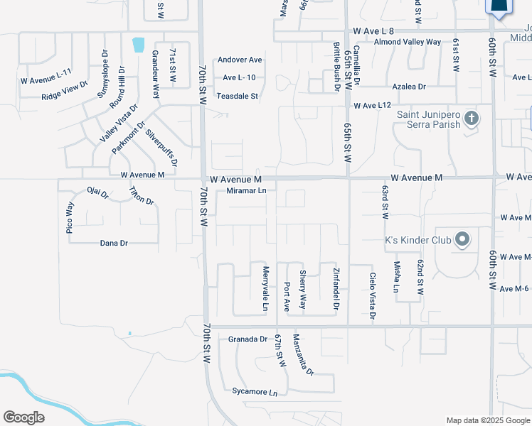map of restaurants, bars, coffee shops, grocery stores, and more near 41858 Montana Drive in Palmdale