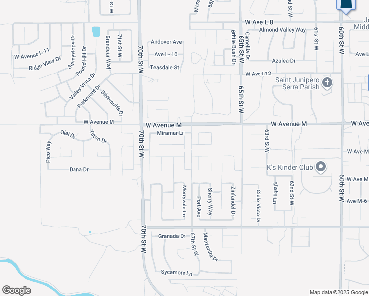 map of restaurants, bars, coffee shops, grocery stores, and more near 41843 Montana Drive in Palmdale