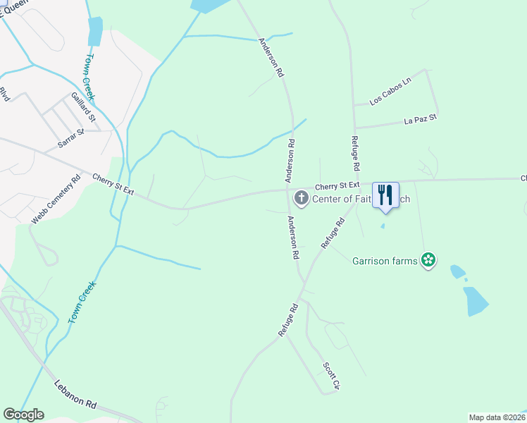 map of restaurants, bars, coffee shops, grocery stores, and more near 616 Anderson Road in Pendleton