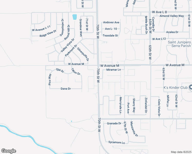 map of restaurants, bars, coffee shops, grocery stores, and more near Sonoma Road in Palmdale