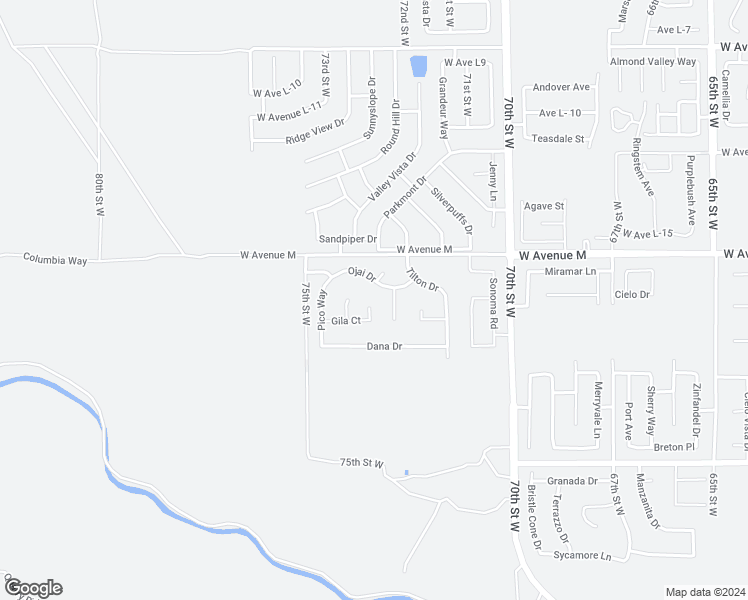 map of restaurants, bars, coffee shops, grocery stores, and more near 41904 Tucson Court in Palmdale