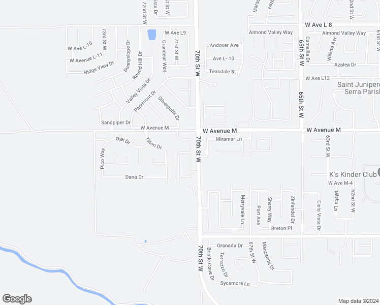 map of restaurants, bars, coffee shops, grocery stores, and more near Sonoma Road in Palmdale