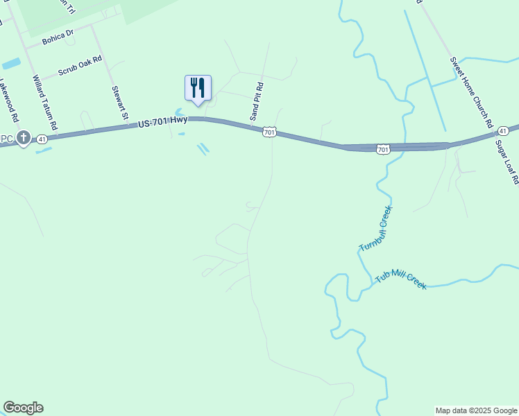 map of restaurants, bars, coffee shops, grocery stores, and more near 274 Frank Melvin Road in Elizabethtown
