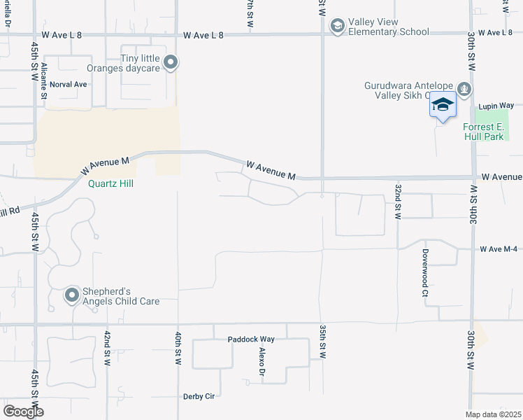 map of restaurants, bars, coffee shops, grocery stores, and more near 3636 Camino Hermanos in Lancaster