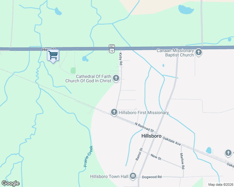map of restaurants, bars, coffee shops, grocery stores, and more near 175 Kirby Road in Hillsboro