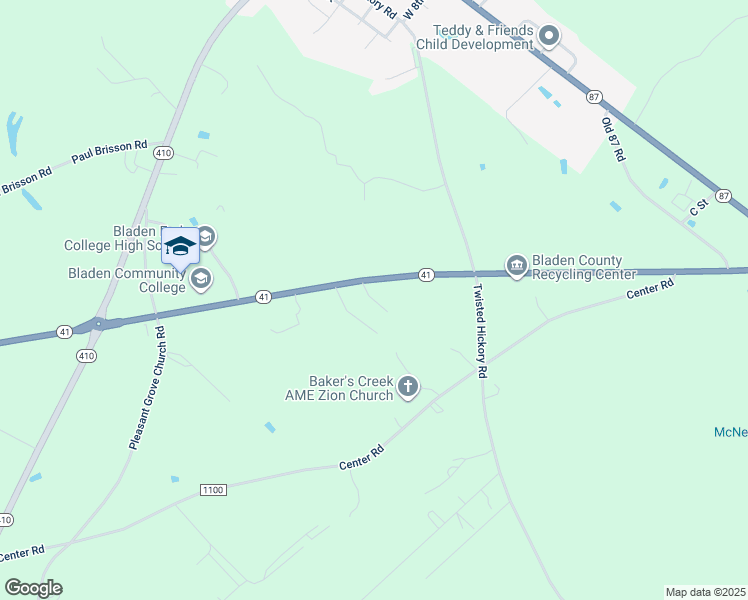 map of restaurants, bars, coffee shops, grocery stores, and more near Morvine Drive in Bladen County