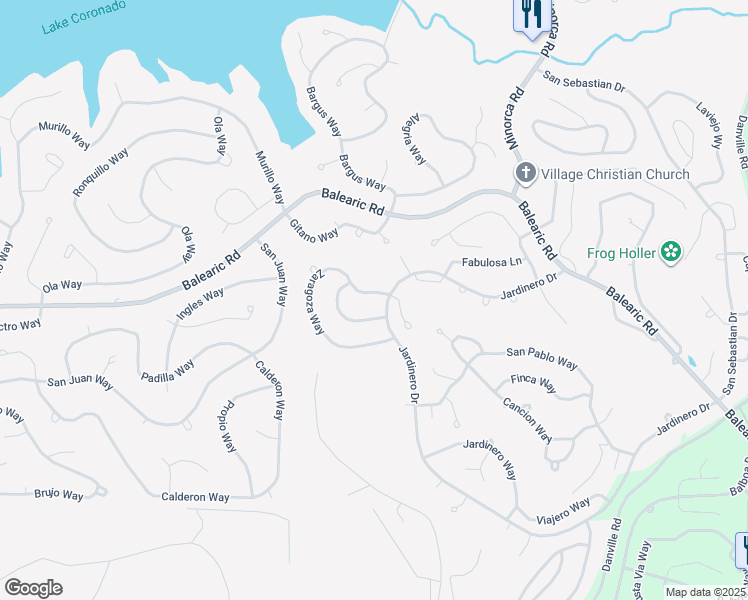 map of restaurants, bars, coffee shops, grocery stores, and more near 3 Zaragoza Way in Hot Springs