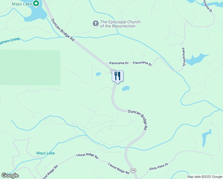 map of restaurants, bars, coffee shops, grocery stores, and more near 24 Primrose Drive in Sautee Nacoochee