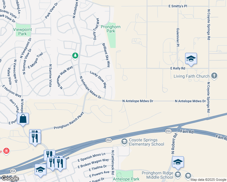map of restaurants, bars, coffee shops, grocery stores, and more near 7057 Lucky Shoe Way in Prescott Valley