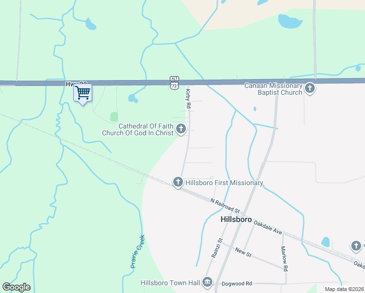 map of restaurants, bars, coffee shops, grocery stores, and more near 175 Kirby Road in Hillsboro