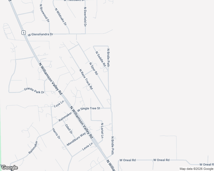 map of restaurants, bars, coffee shops, grocery stores, and more near 7020 North Spur Road in Prescott