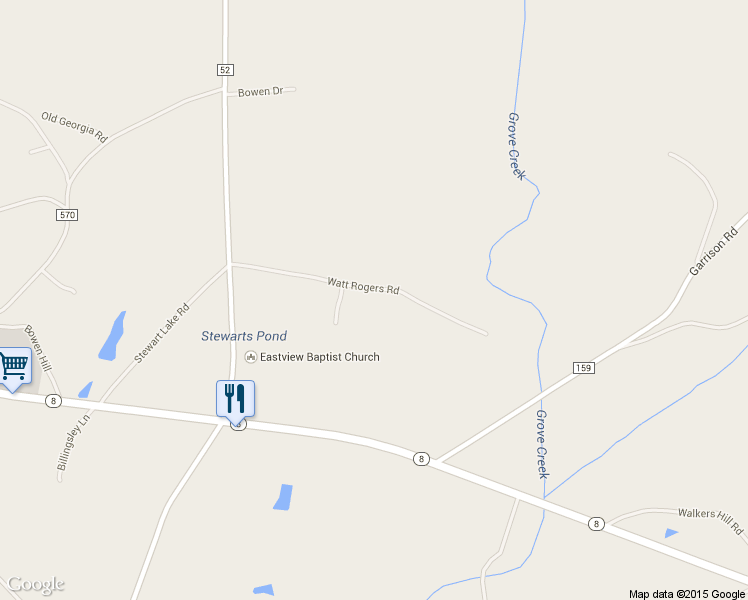 map of restaurants, bars, coffee shops, grocery stores, and more near 123 Watt Rogers Road in Pelzer