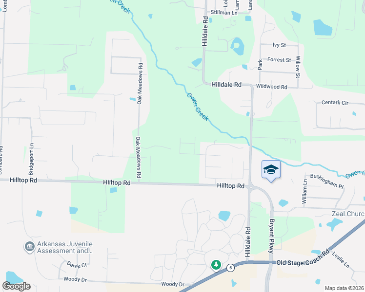 map of restaurants, bars, coffee shops, grocery stores, and more near 1108 Crossing Loop in Bryant