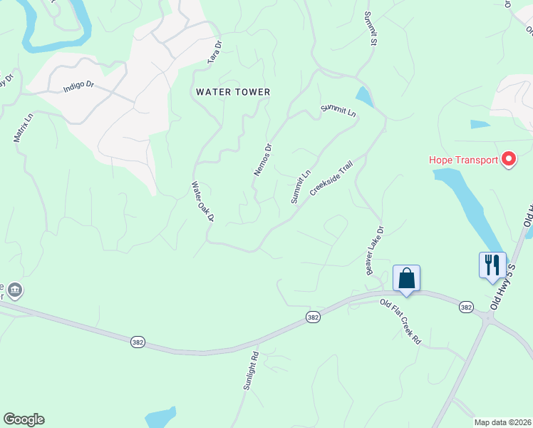map of restaurants, bars, coffee shops, grocery stores, and more near 363 Nemos Drive in Ellijay