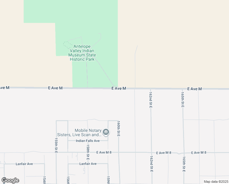 map of restaurants, bars, coffee shops, grocery stores, and more near 158th Street East in Lake Los Angeles