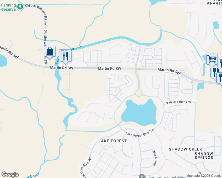 map of restaurants, bars, coffee shops, grocery stores, and more near 10 Sudworth Drive Southwest in Huntsville