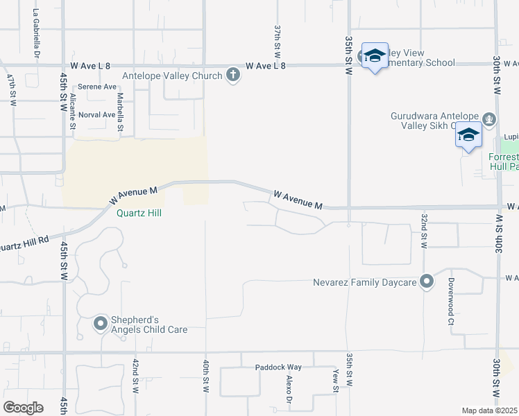 map of restaurants, bars, coffee shops, grocery stores, and more near 37th Street in Lancaster