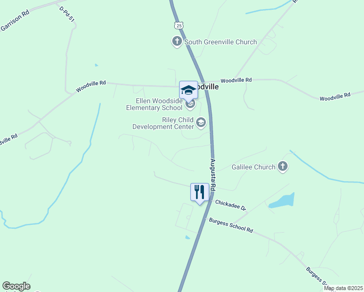 map of restaurants, bars, coffee shops, grocery stores, and more near 214 Ellen Woodside Street in Pelzer