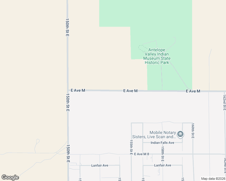 map of restaurants, bars, coffee shops, grocery stores, and more near 15293 East Avenue M in Lake Los Angeles