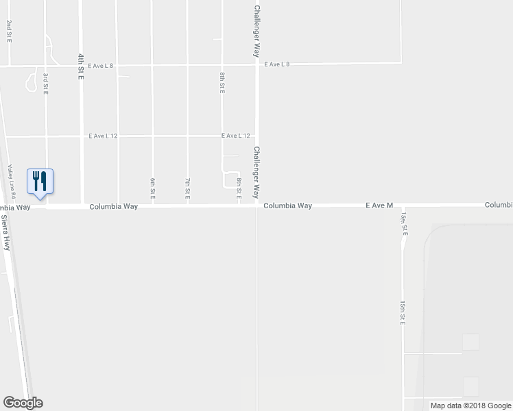 map of restaurants, bars, coffee shops, grocery stores, and more near 10th Street East in Los Angeles County