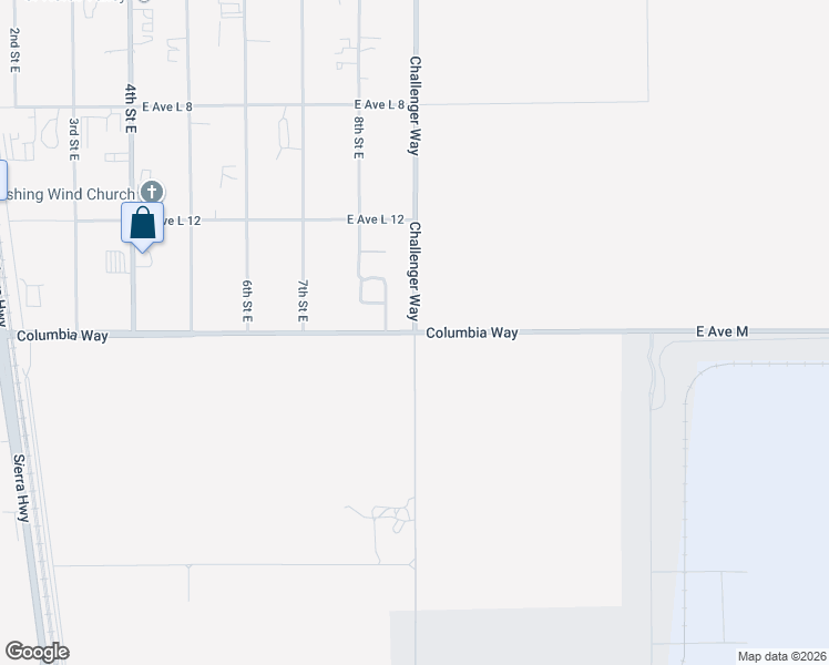 map of restaurants, bars, coffee shops, grocery stores, and more near East Avenue M in Lancaster