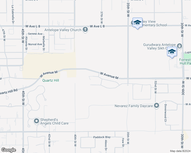 map of restaurants, bars, coffee shops, grocery stores, and more near 3636 Camino Hermanos in Lancaster