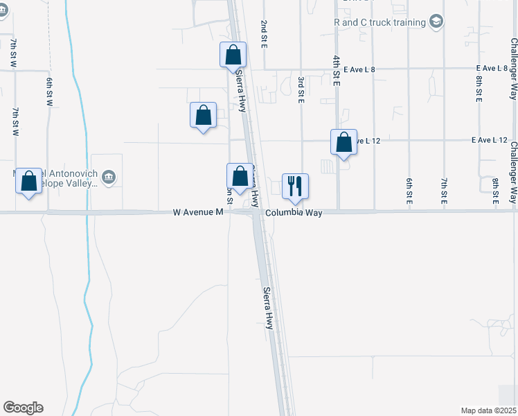 map of restaurants, bars, coffee shops, grocery stores, and more near 8th Street in Lancaster