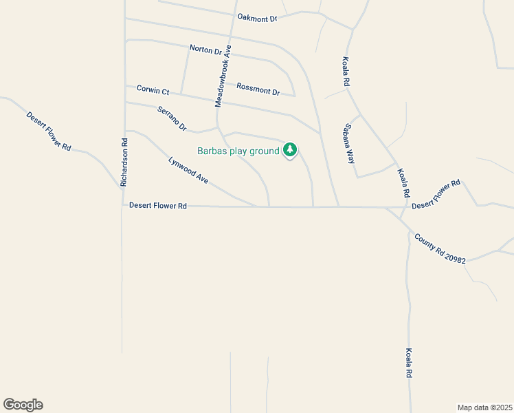 map of restaurants, bars, coffee shops, grocery stores, and more near Desert Flower Road in San Bernardino County