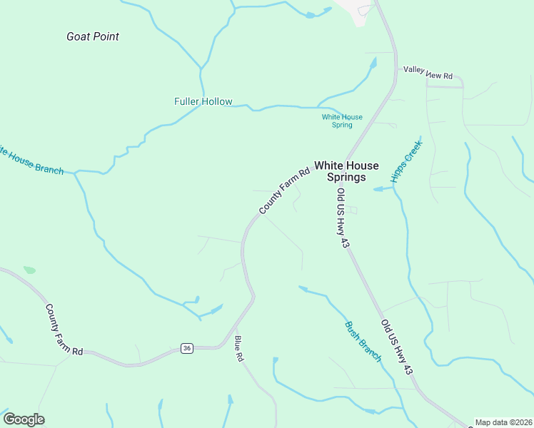 map of restaurants, bars, coffee shops, grocery stores, and more near 2420 County Farm Road in Tuscumbia