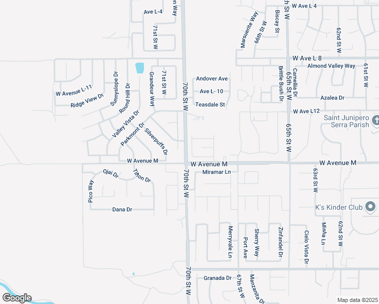 map of restaurants, bars, coffee shops, grocery stores, and more near 42019 Thornbush Avenue in Lancaster
