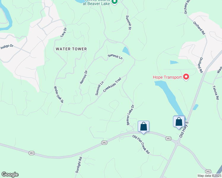 map of restaurants, bars, coffee shops, grocery stores, and more near 308 Creekside Trail in Ellijay