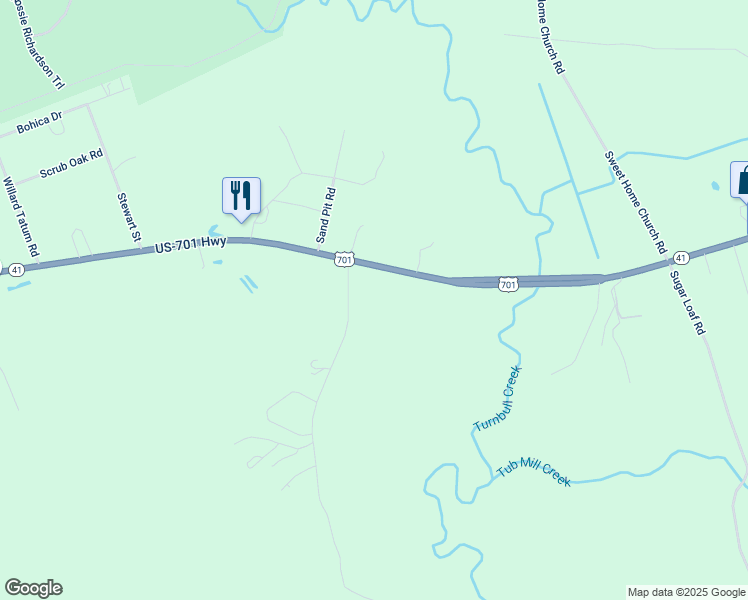 map of restaurants, bars, coffee shops, grocery stores, and more near 93 Frank Melvin Road in Elizabethtown