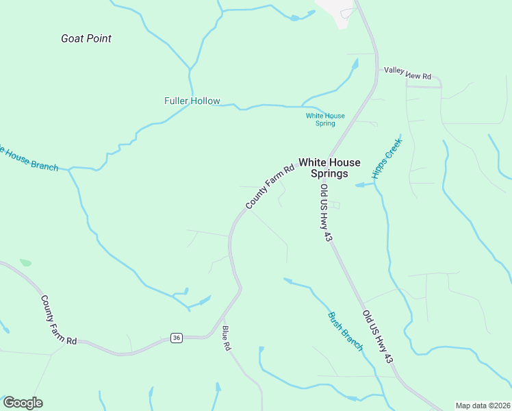 map of restaurants, bars, coffee shops, grocery stores, and more near 2420 County Farm Road in Tuscumbia