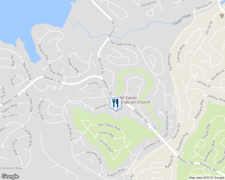 map of restaurants, bars, coffee shops, grocery stores, and more near 1 Minorca Way in Hot Springs Village