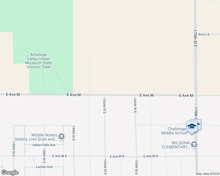 map of restaurants, bars, coffee shops, grocery stores, and more near East Avenue M in Lancaster