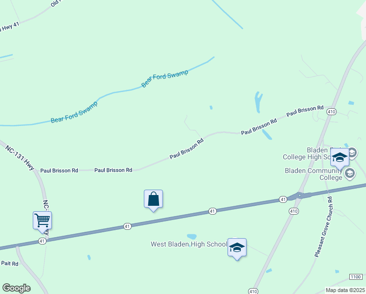 map of restaurants, bars, coffee shops, grocery stores, and more near 790 Paul Brisson Road in Bladenboro