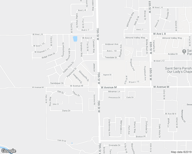 map of restaurants, bars, coffee shops, grocery stores, and more near 42060 Jenny Lane in Lancaster