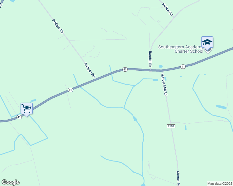 map of restaurants, bars, coffee shops, grocery stores, and more near 11456 North Carolina 41 in Lumberton