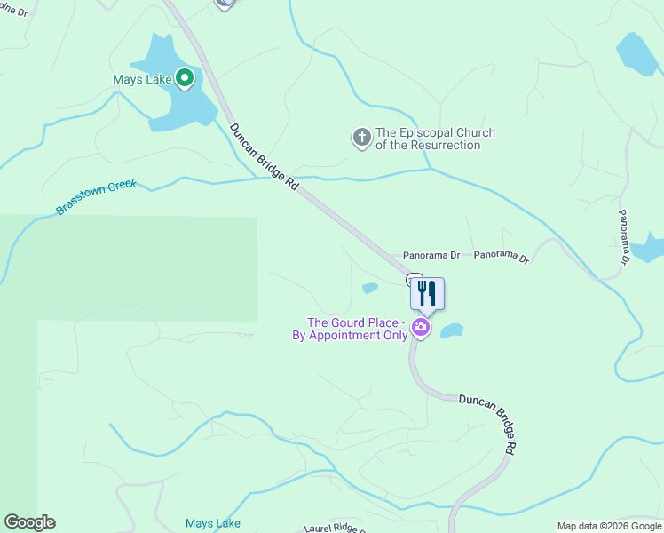 map of restaurants, bars, coffee shops, grocery stores, and more near 202 Chalet Drive in Sautee Nacoochee