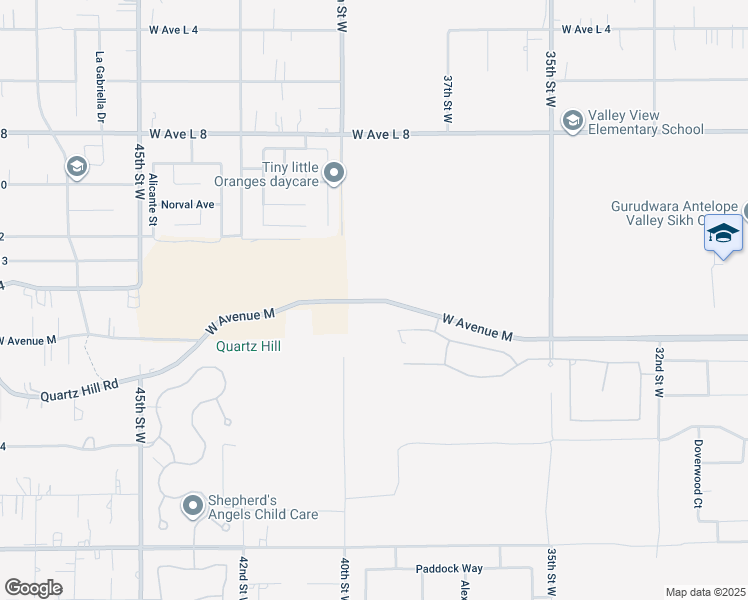 map of restaurants, bars, coffee shops, grocery stores, and more near West Avenue M in Palmdale