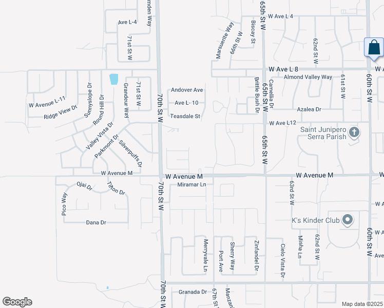 map of restaurants, bars, coffee shops, grocery stores, and more near 42048 Blueflax Avenue in Quartz Hill