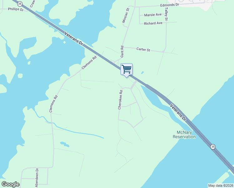 map of restaurants, bars, coffee shops, grocery stores, and more near 114 Cherokee Road in Scottsboro