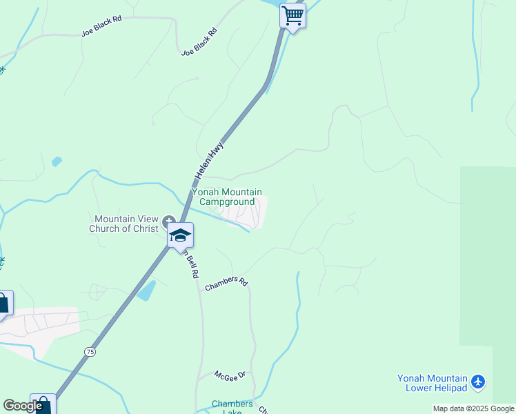 map of restaurants, bars, coffee shops, grocery stores, and more near 328 Yonah Mountain Road in Cleveland